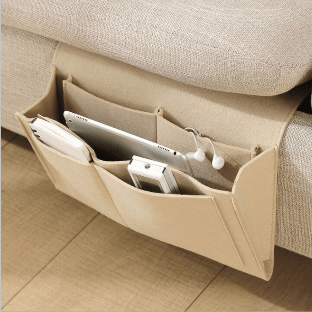 Smart Förvaringsficka – Säng- & Sofforganiserare i Filt