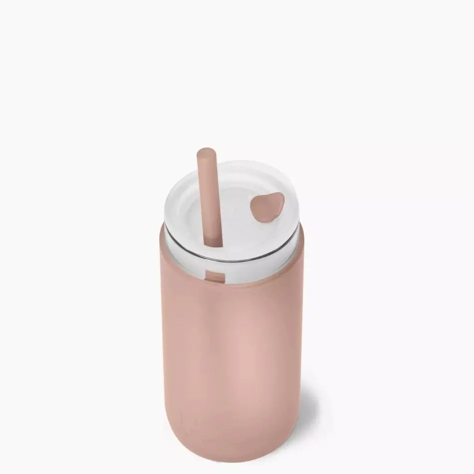 bkr glasflaska med sugrör - Honeymoon