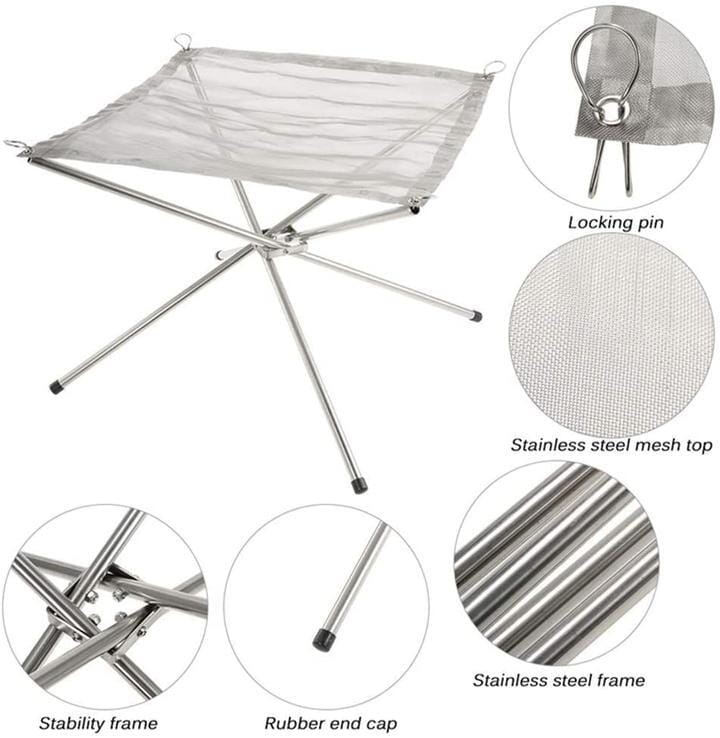 Portabel eldstad för camping, strand & uteplats