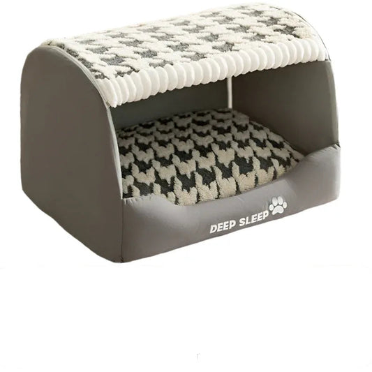 Three-Dimensional Dog Curved Kennel Removable Roof Warm Nest Enclosed Sofa Pet Bed