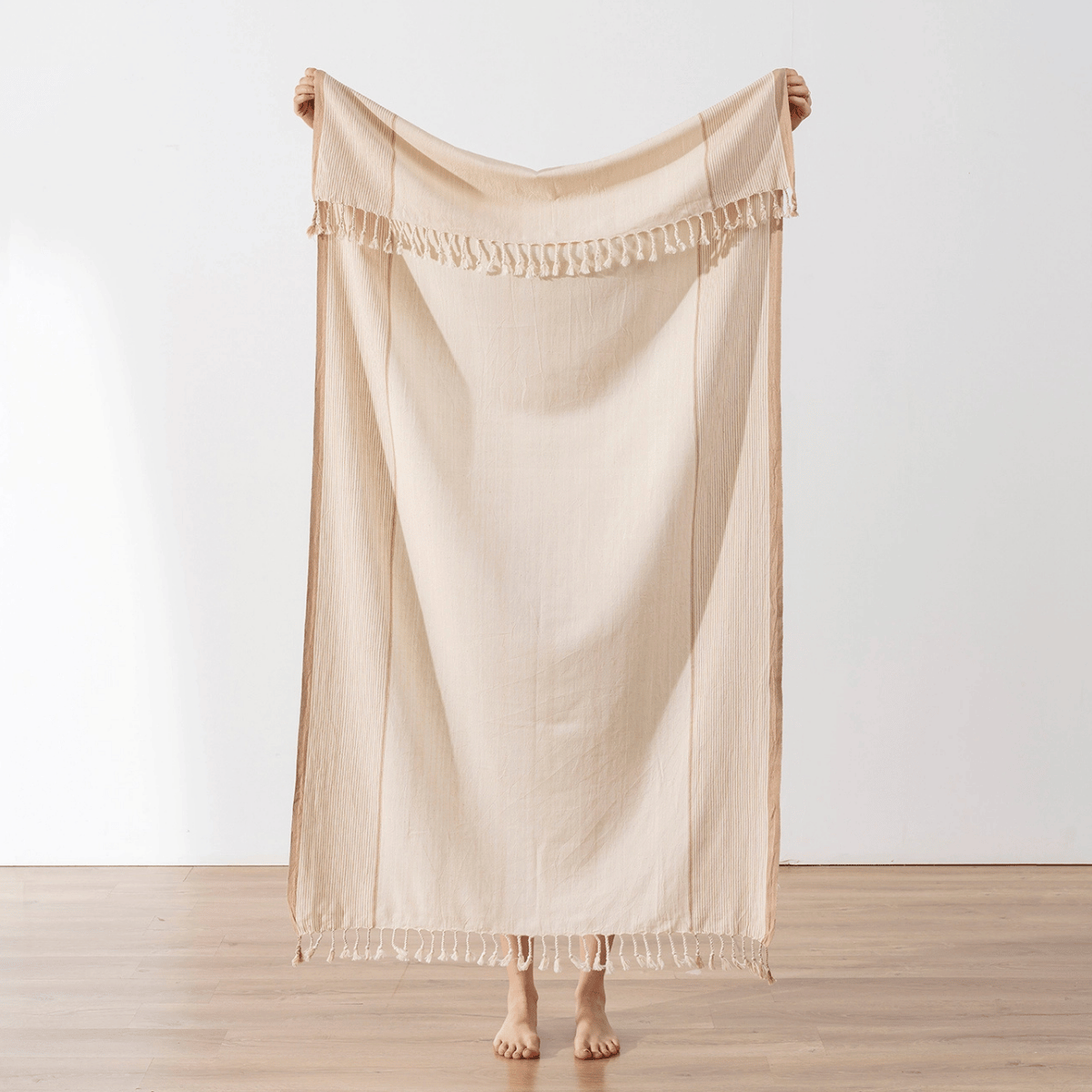 Strandhandduk beige handduksset