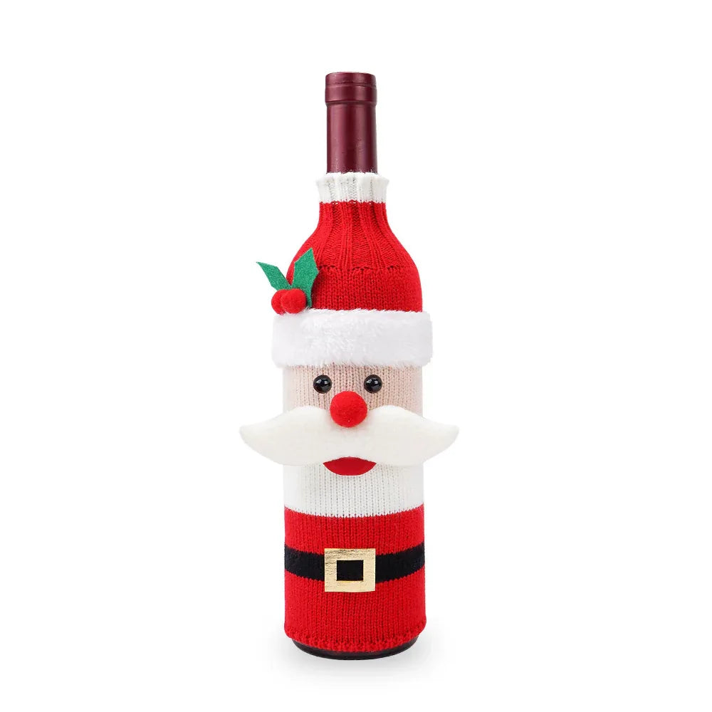Christmas Decorations Knitted Bottle Covers