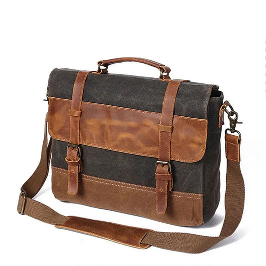 Fashion Men's Canvas Shoulder Messenger Bag Briefcase