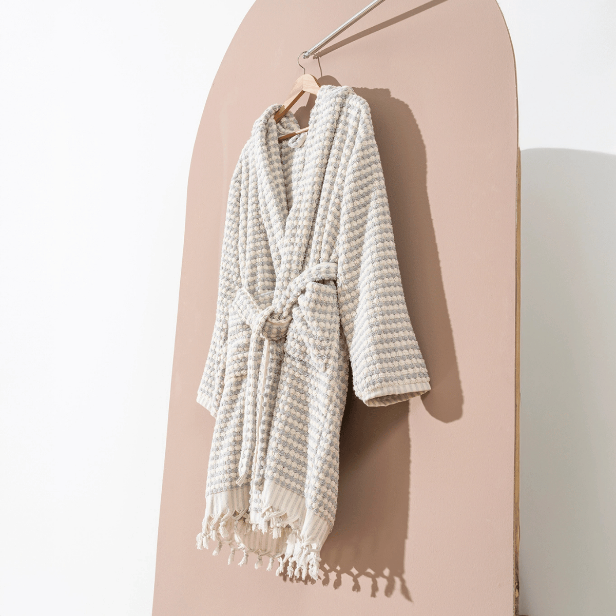 Grå morgonrock - Pom pom