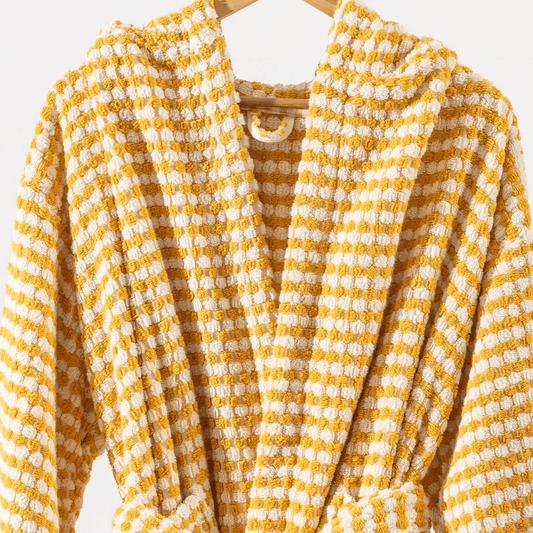 Gul morgonrock - Pom pom