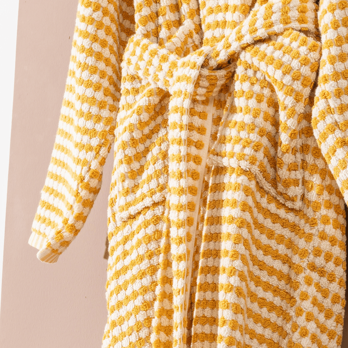 Gul morgonrock - Pom pom