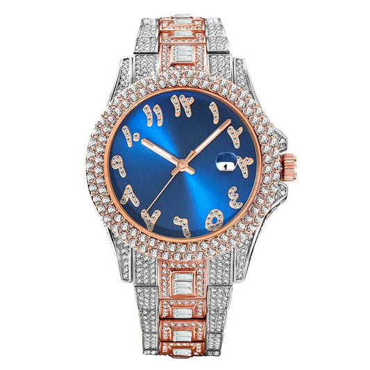 Hip Hop Full Diamond Business Men's Waterproof Quartz Watches