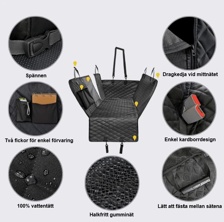 Hundkojan + Gratis hundbälte - Baksätesskydd som skyddar mot lera och hår