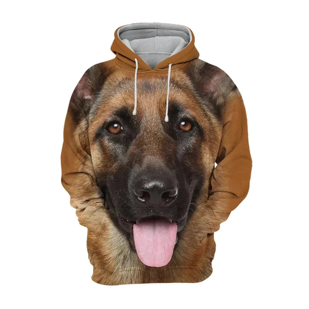 Huvtröja med hundtryck