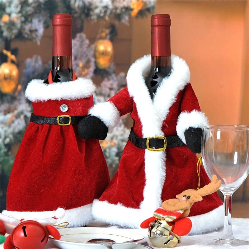 Julkläder till vinflaska