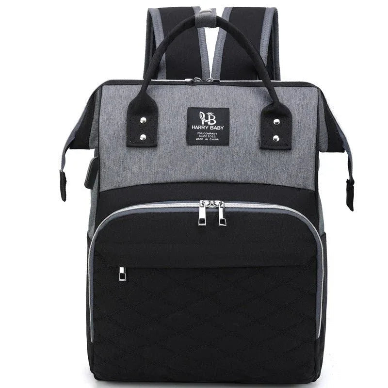 Large Capacity USB Rechargeable Oxford Cloth Diaper Bag