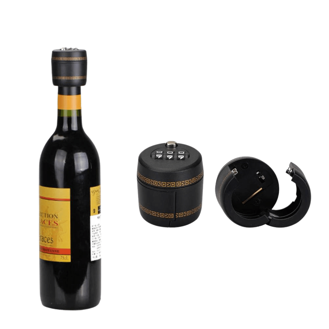 Lock med lösenord till flaska