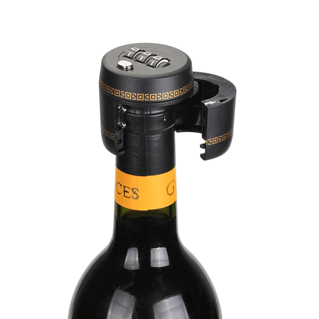 Lock med lösenord till flaska