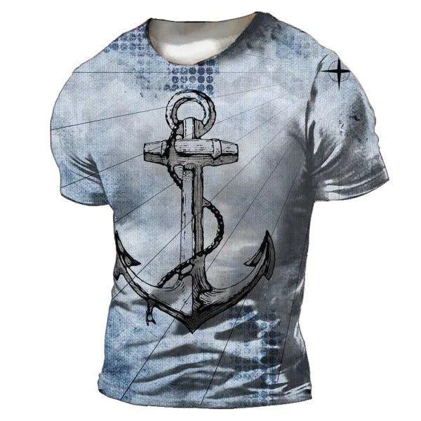 Men's Casual Loose Fit Short Sleeve T-Shirt With  Round Neck
