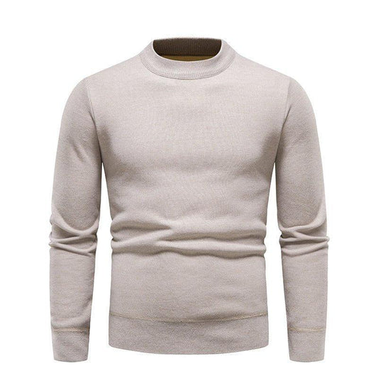 Men's Fleece-Lined Thick Round Neck Sweater