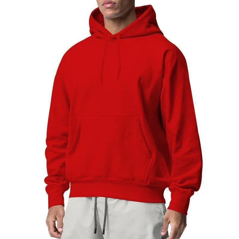 Men's Sports Solid Color Fleece Casual Sweater Hoodies