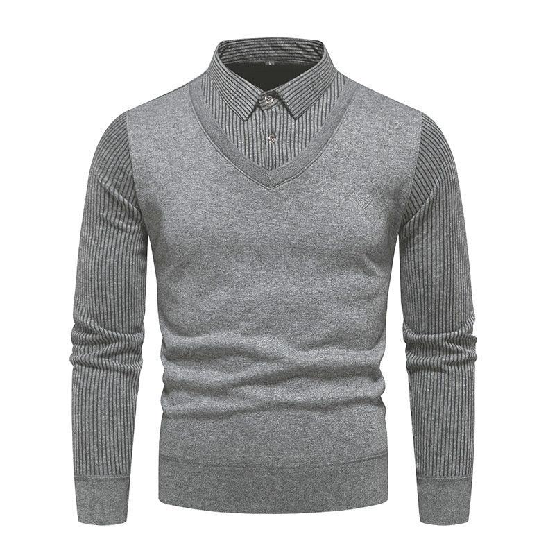 Men's Undershirt Slim Fit Fleece-Lined Two Pieces Sweaters