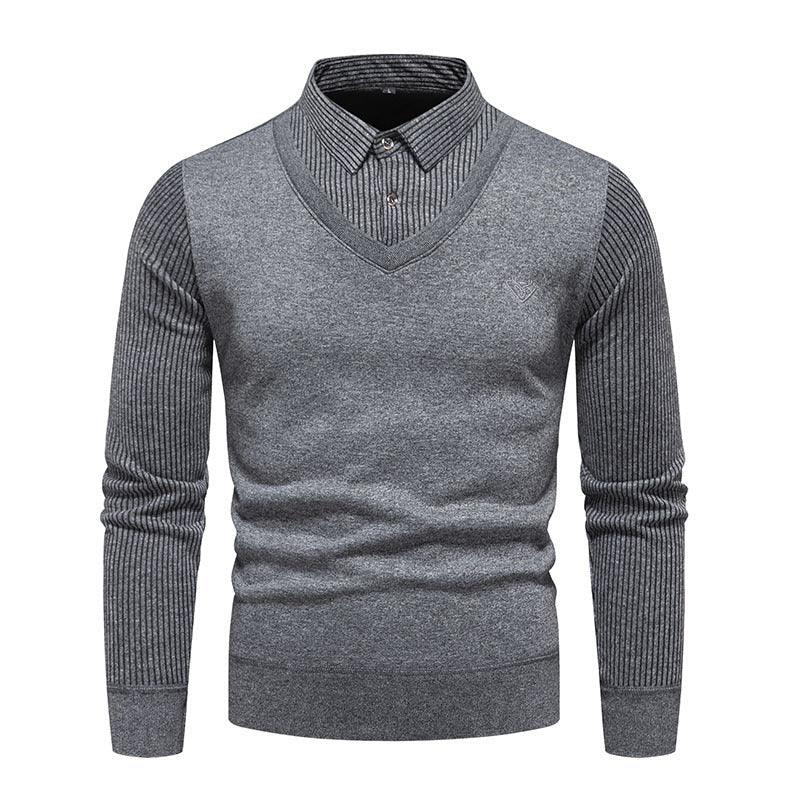 Men's Undershirt Slim Fit Fleece-Lined Two Pieces Sweaters