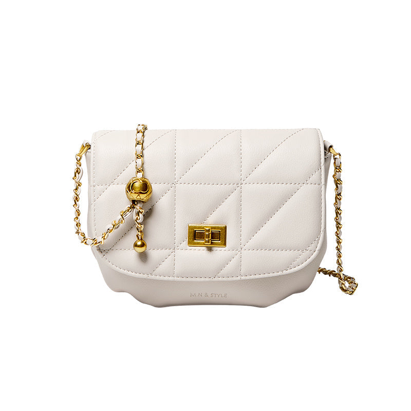 Monaco Trendy Triangle Quilted Leather Chain Bag-5