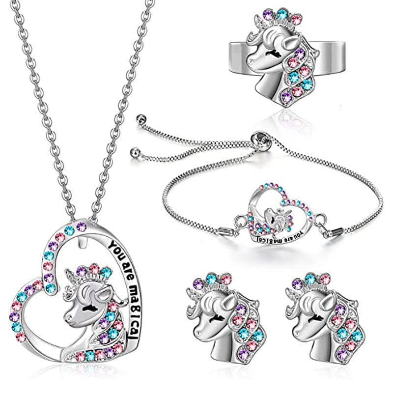 Prinsessmycken (Halsband, Armband, Örhänge, Ring)