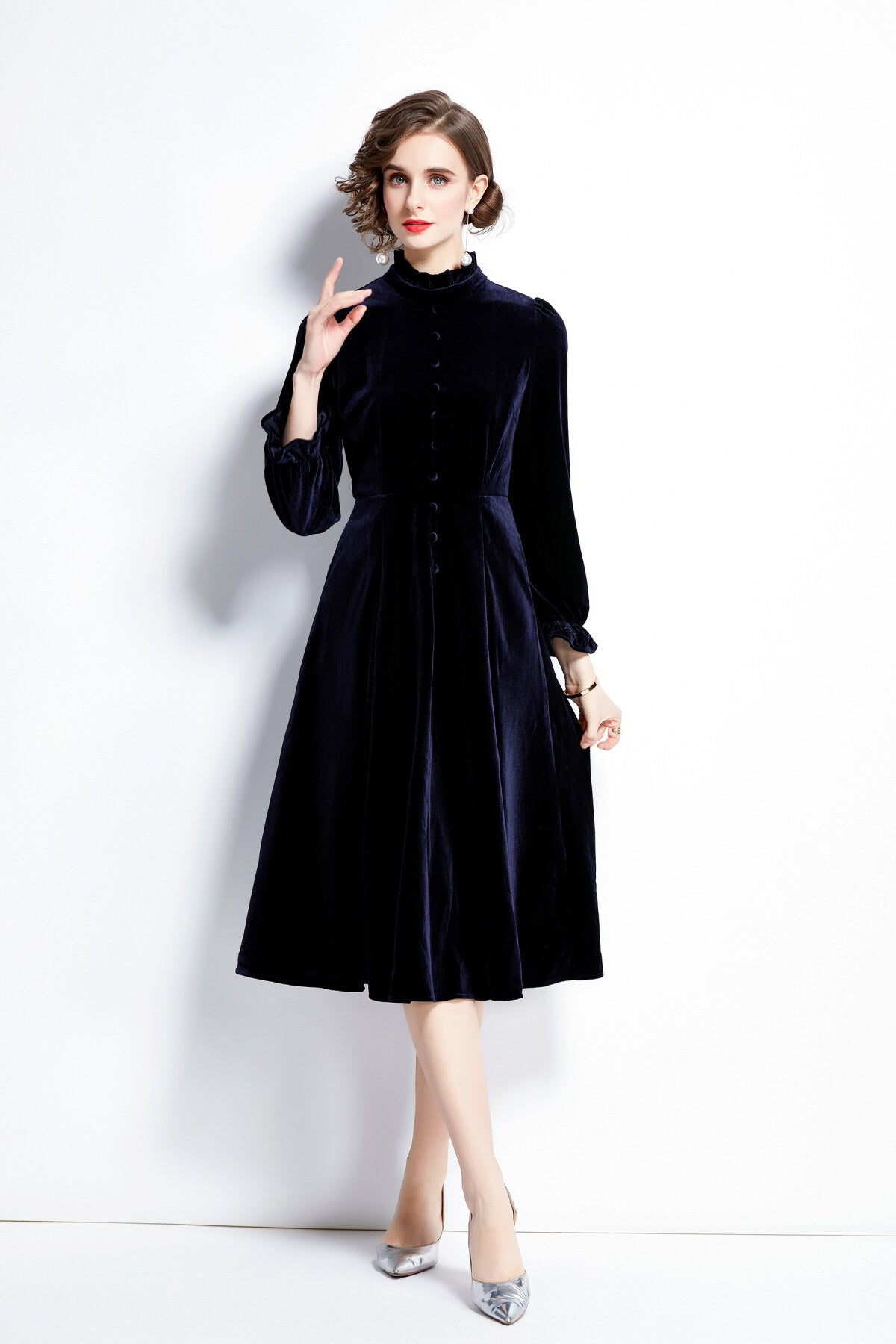 Royal Palace Velvet Dress-0