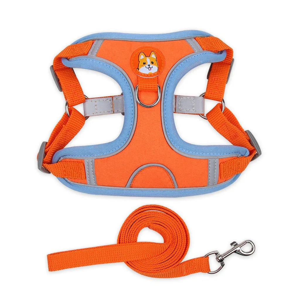 Safe Reflective Dog Pet Harness With Leash