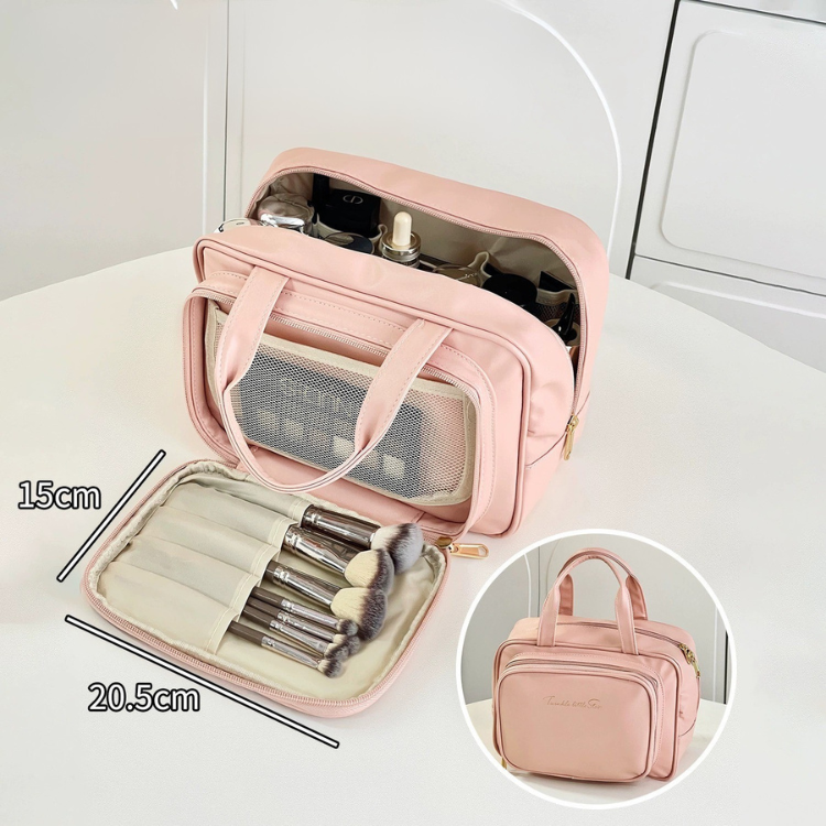 Sminkväska med borsthållare