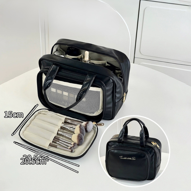 Sminkväska med borsthållare