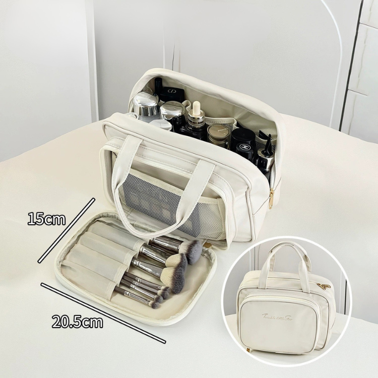 Sminkväska med borsthållare