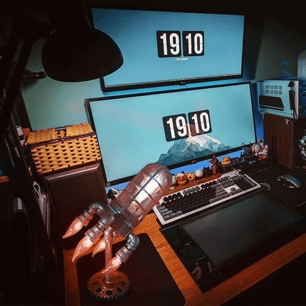 Steampunk raketlampa