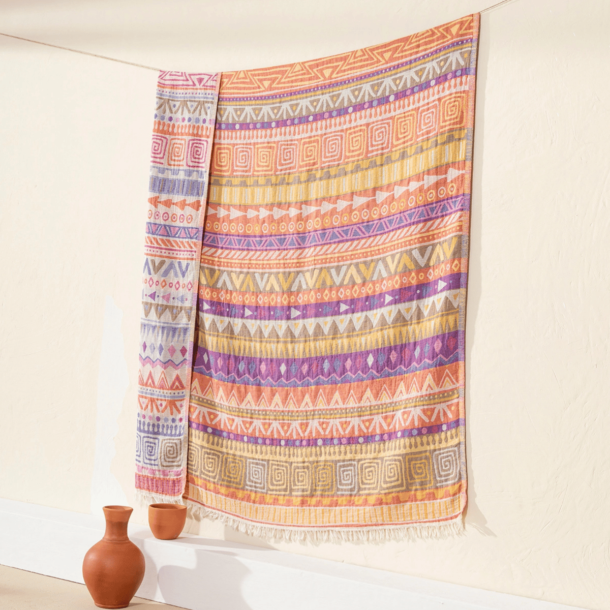 Stor färgglad filt - Maori