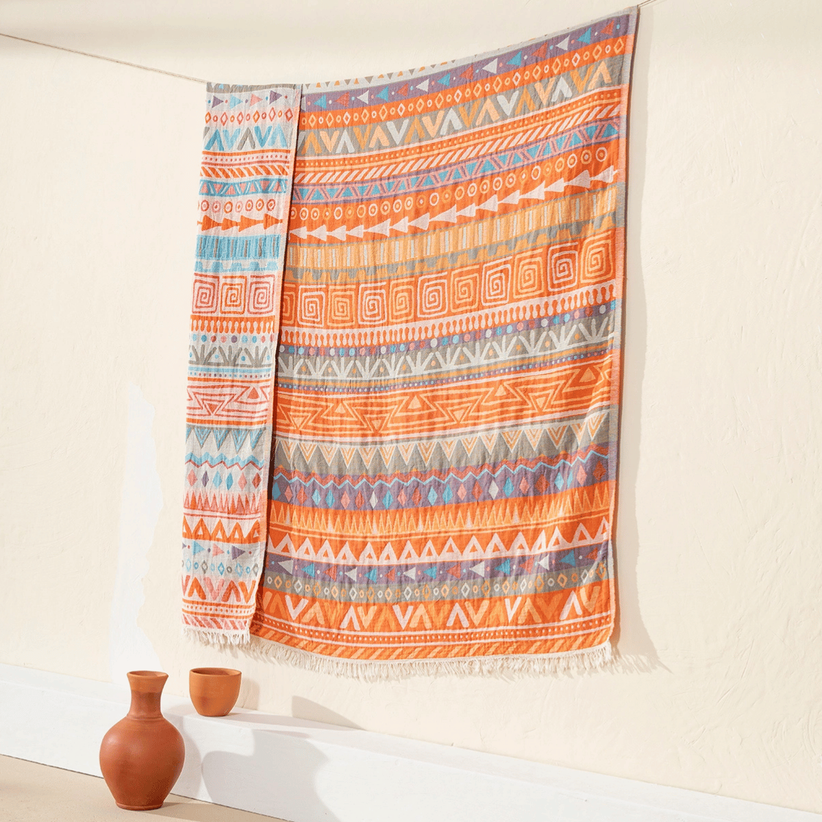 Stor färgglad filt - Maori