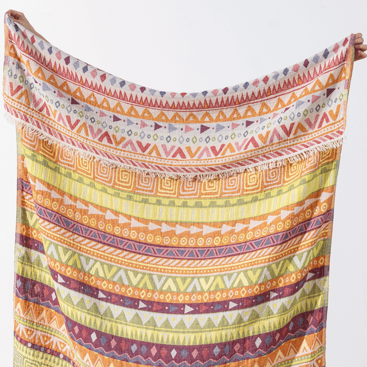 Stor färgglad filt - Maori