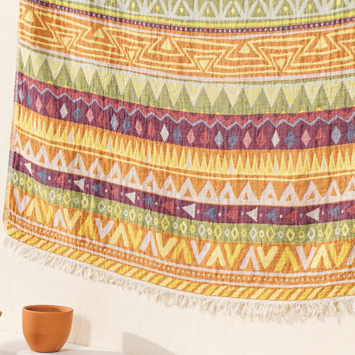 Stor färgglad filt - Maori