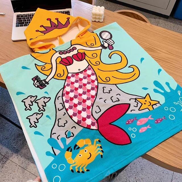 Strandhanddukar med huva för barn