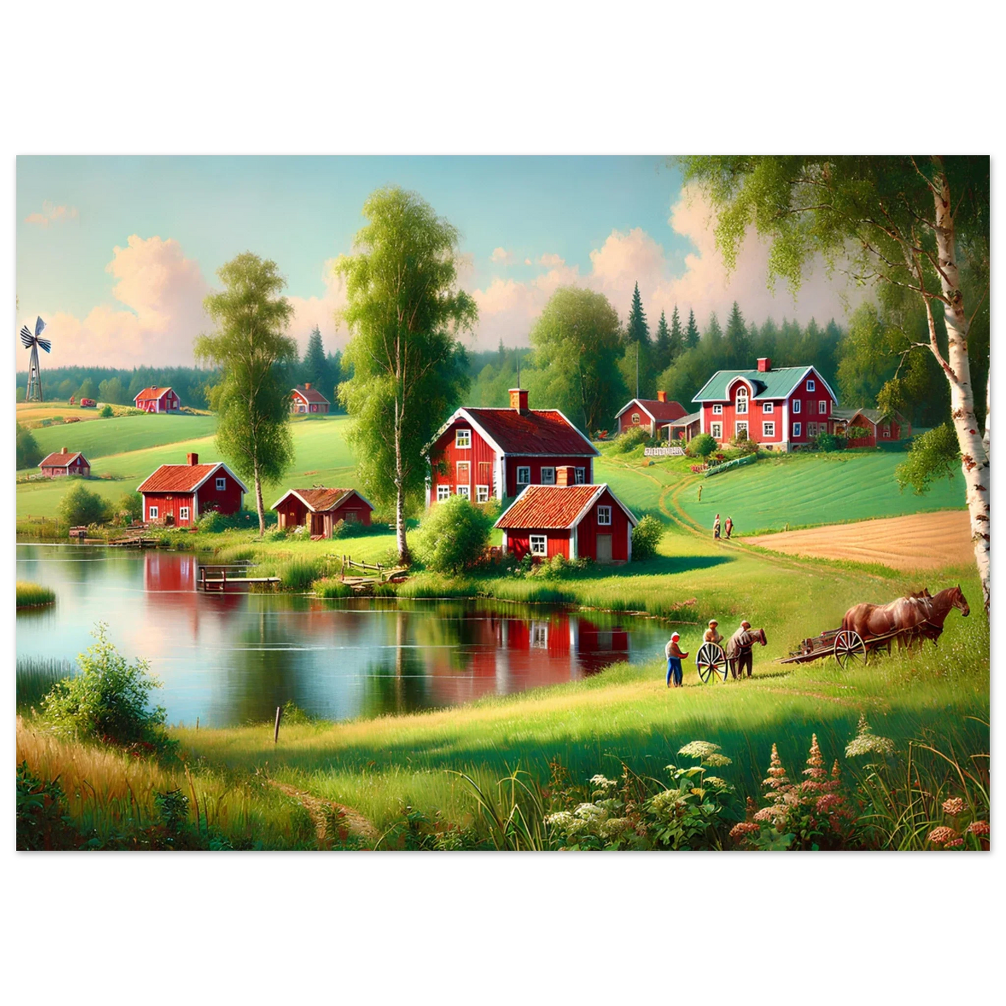 Svensk Landskapsposter – Idyllisk Natur i Klassisk Stil