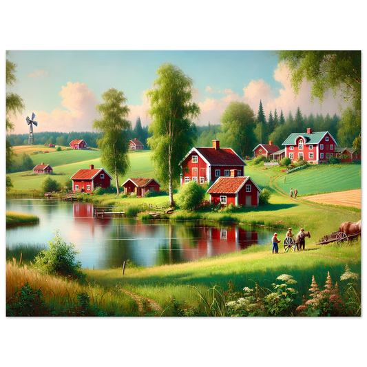 Svensk Landskapsposter – Idyllisk Natur i Klassisk Stil