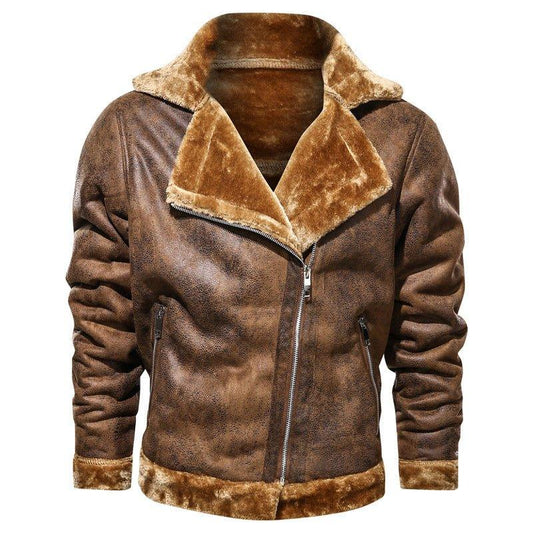 Thick Warm Men's Winter Leather Jacket