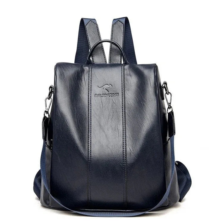 Women's Large Capacity Backpack Soft Leather Travel Bag