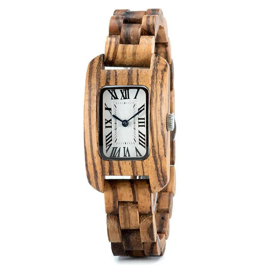 Women's Rectangular Small Wood Watch
